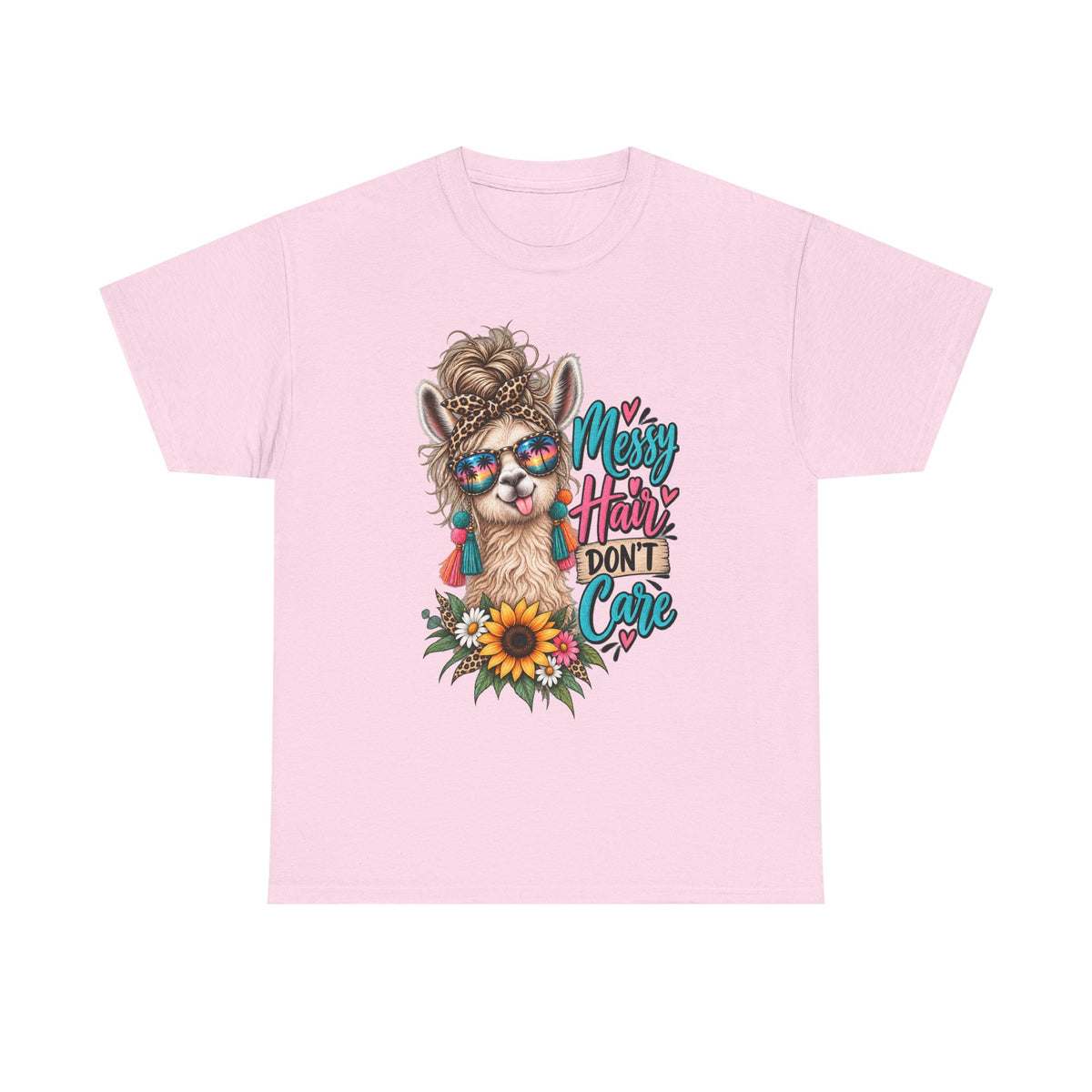 Messy Hair Don't Care Llama T-Shirt