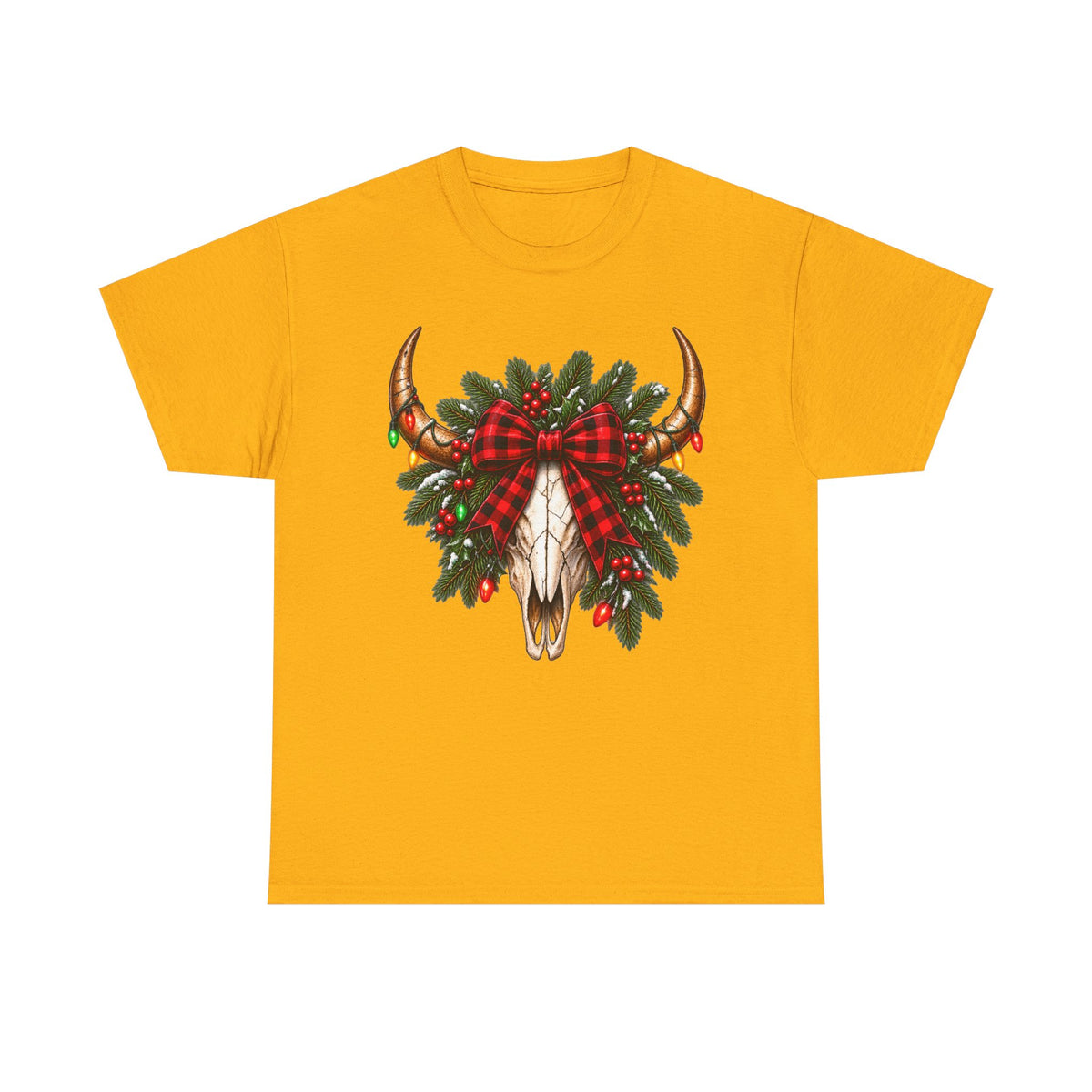 Christmas Buffalo Plaid Longhorn Tee