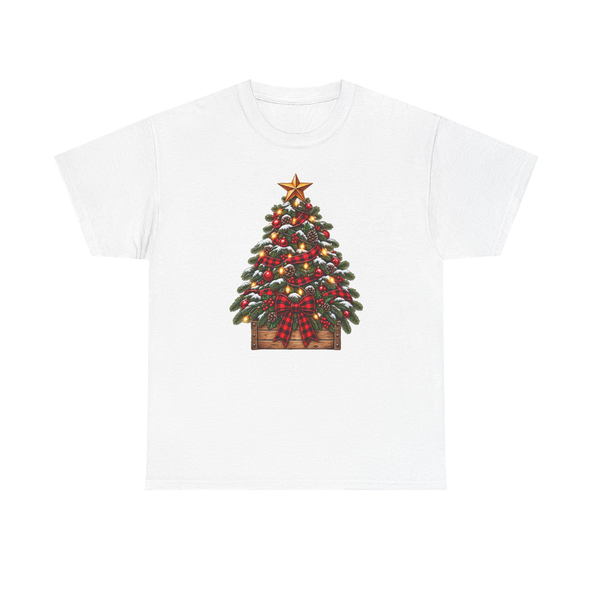 Christmas Tree Graphic Tee — Festive Ornamented Holiday T-Shirt