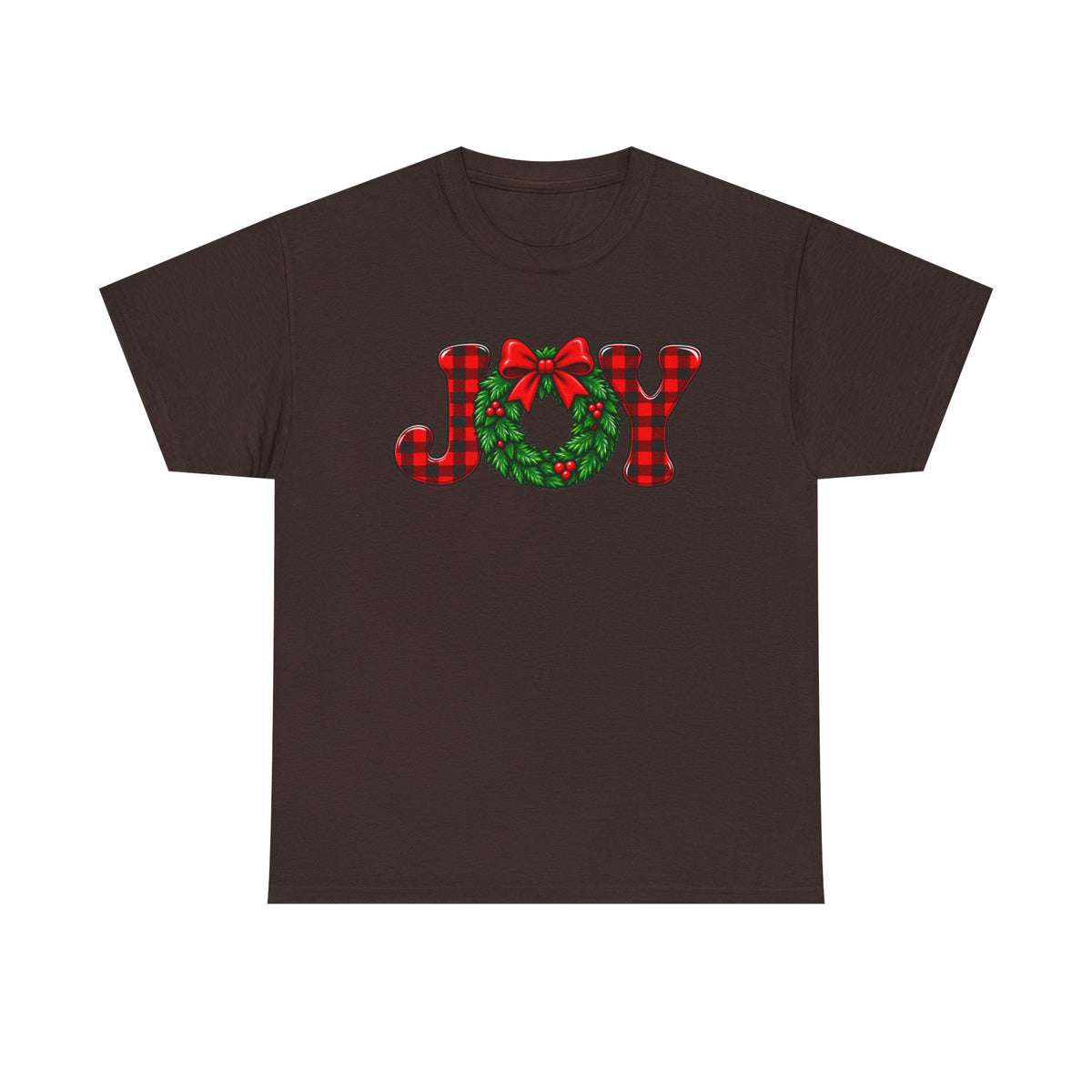 Joy Christmas wreath T-shirt… Classic festive holiday tee