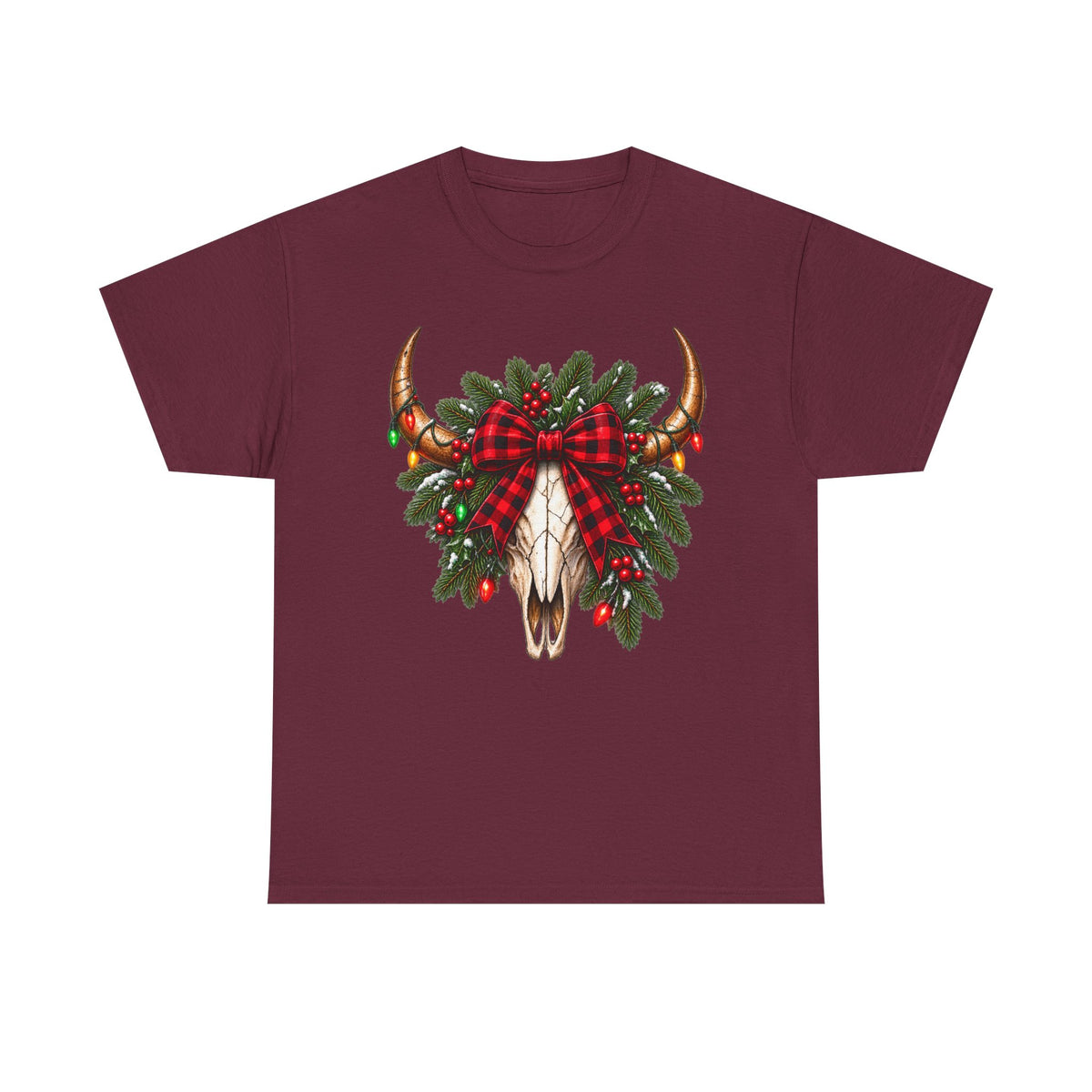 Christmas Buffalo Plaid Longhorn Tee