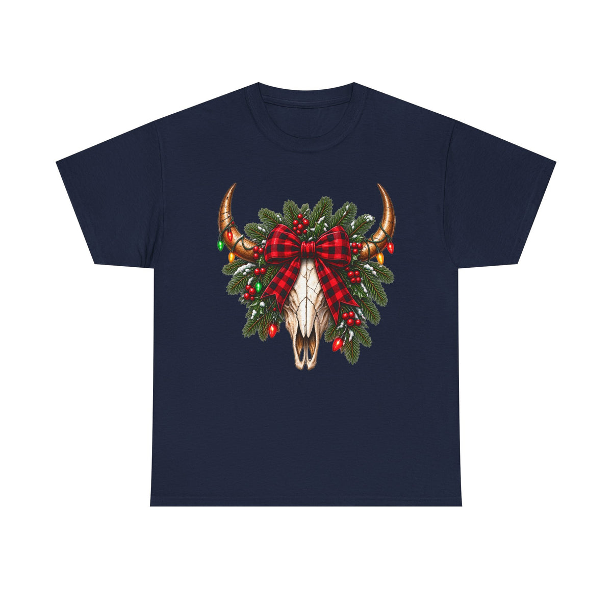 Christmas Buffalo Plaid Longhorn Tee