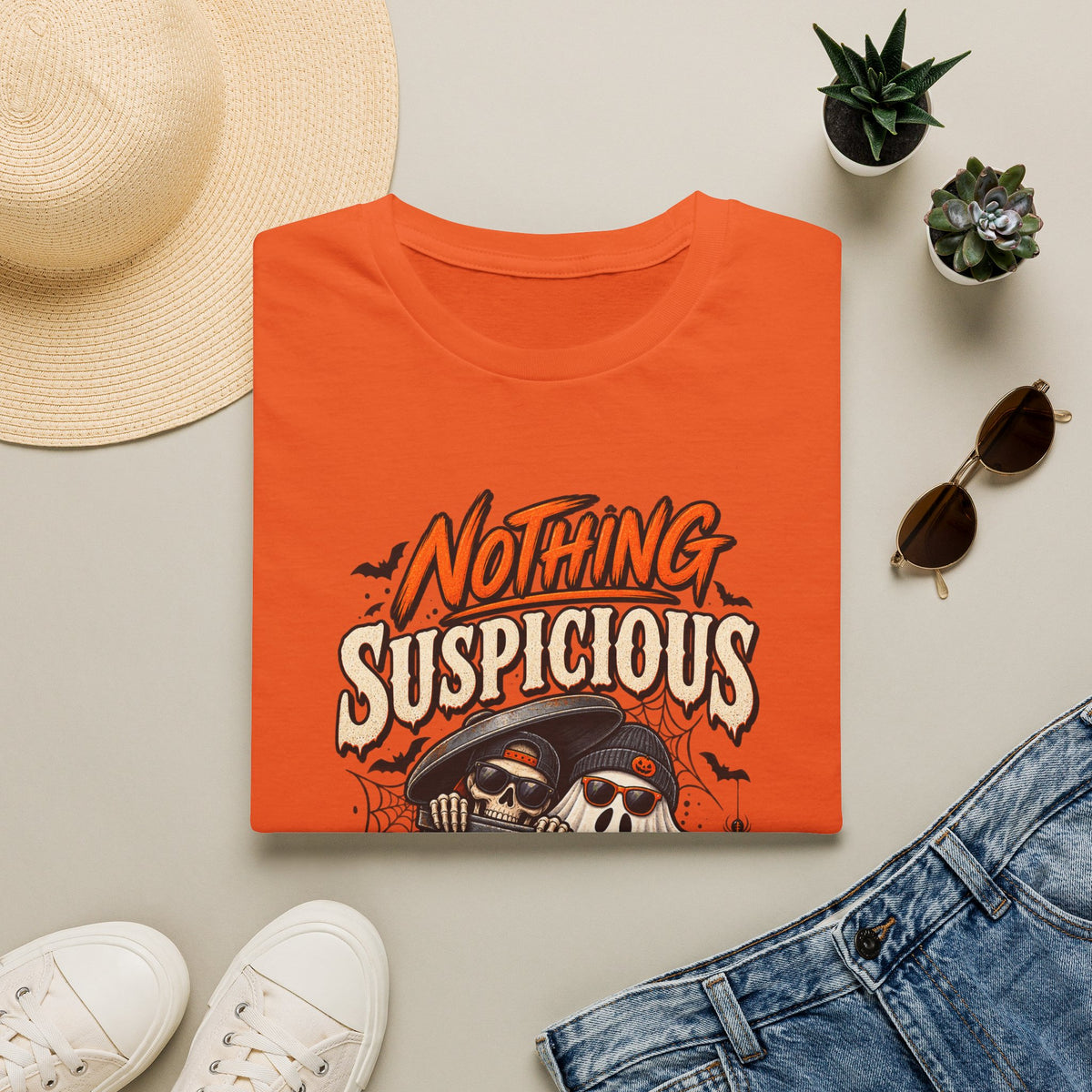Nothing suspicious going on here, shirt, spooky season tee, funny horror, Halloween T-shirt