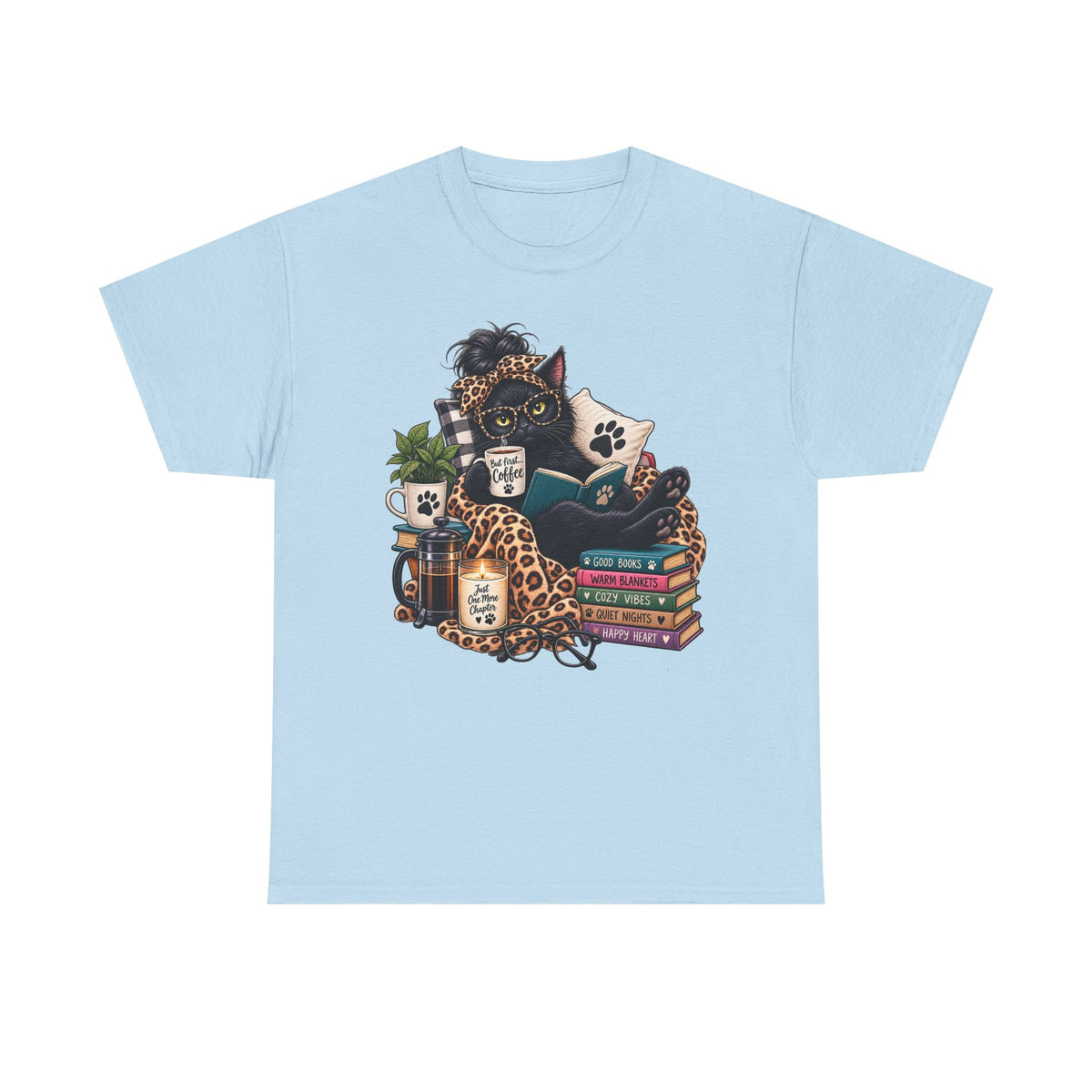 Cozy Cat Reading Tee