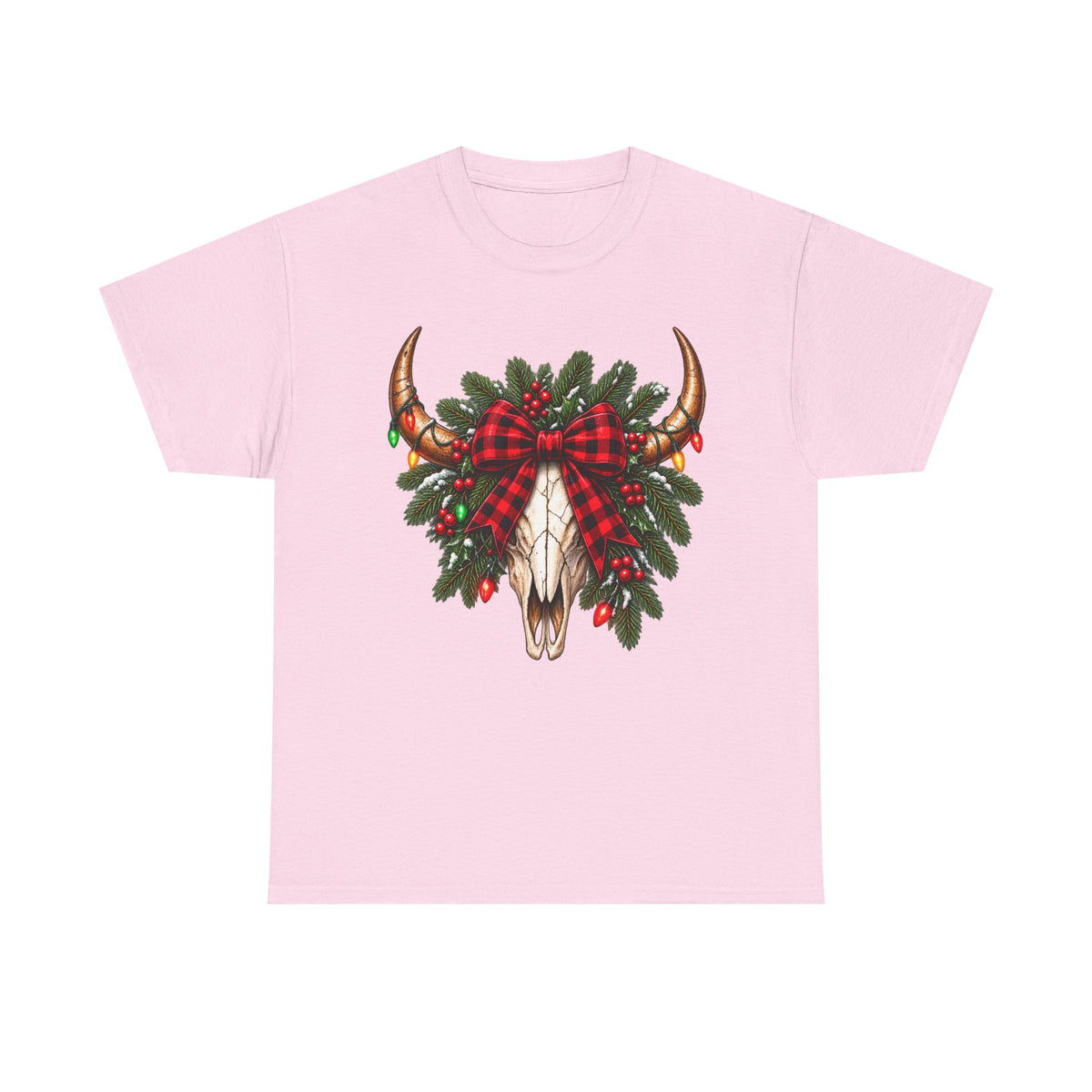 Christmas Buffalo Plaid Longhorn Tee