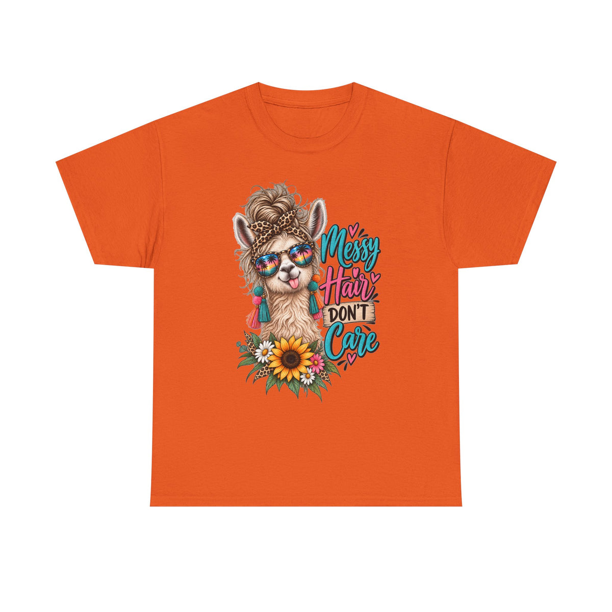 Messy Hair Don't Care Llama T-Shirt