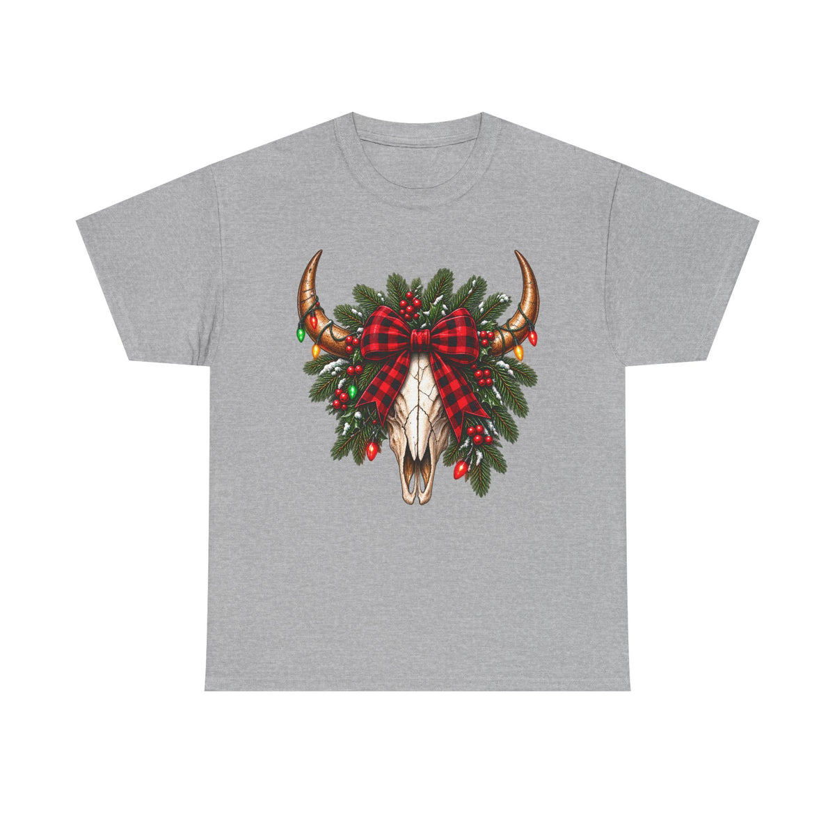 Christmas Buffalo Plaid Longhorn Tee