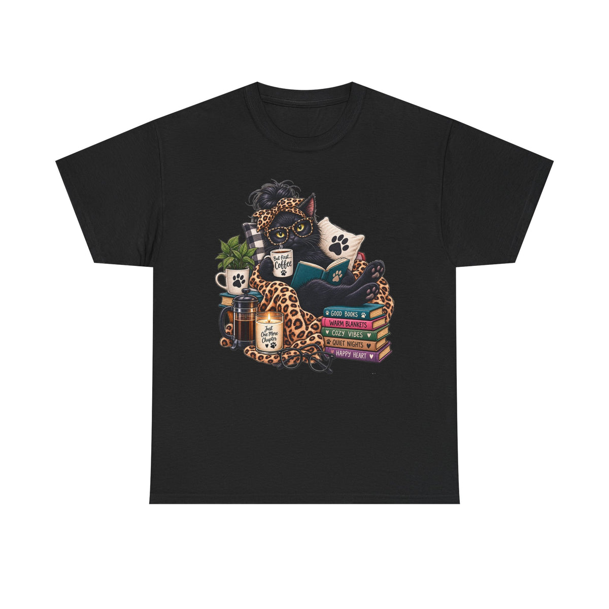 Cozy Cat Reading Tee