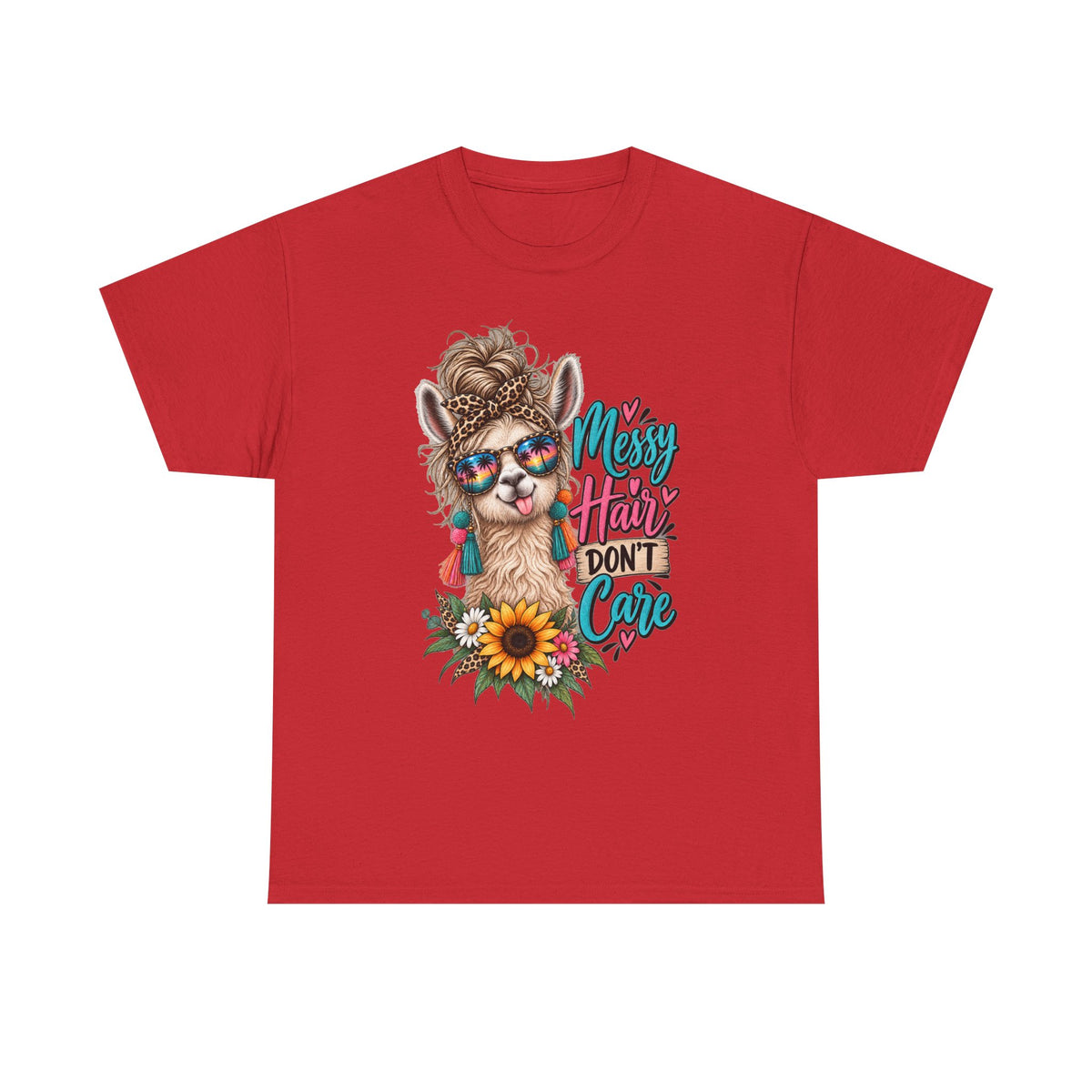 Messy Hair Don't Care Llama T-Shirt