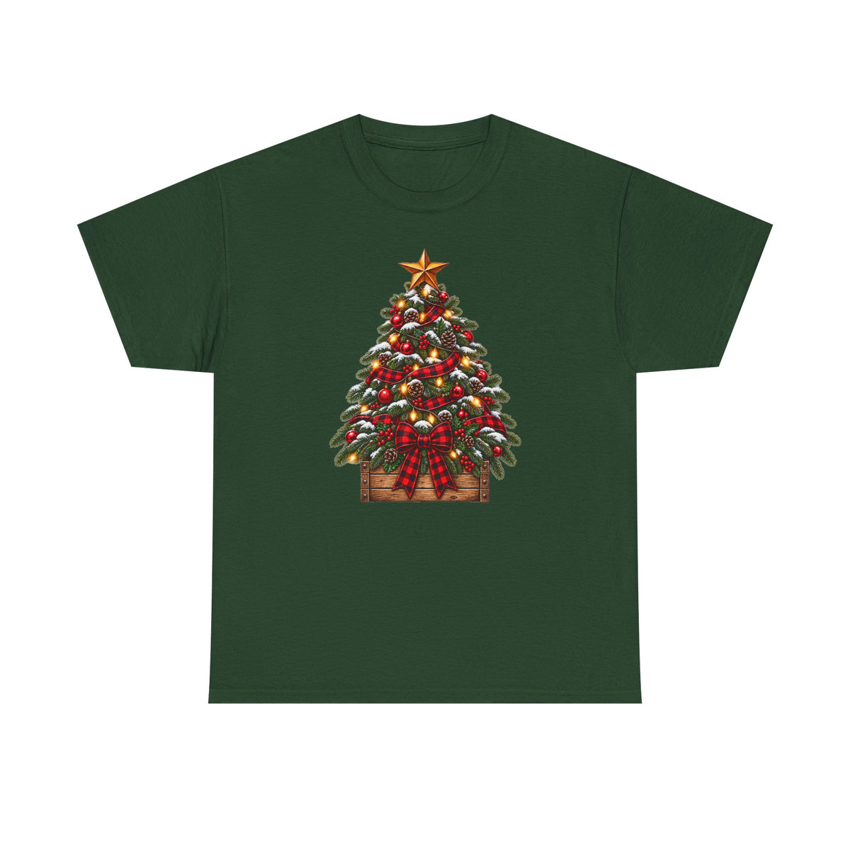 Christmas Tree Graphic Tee — Festive Ornamented Holiday T-Shirt