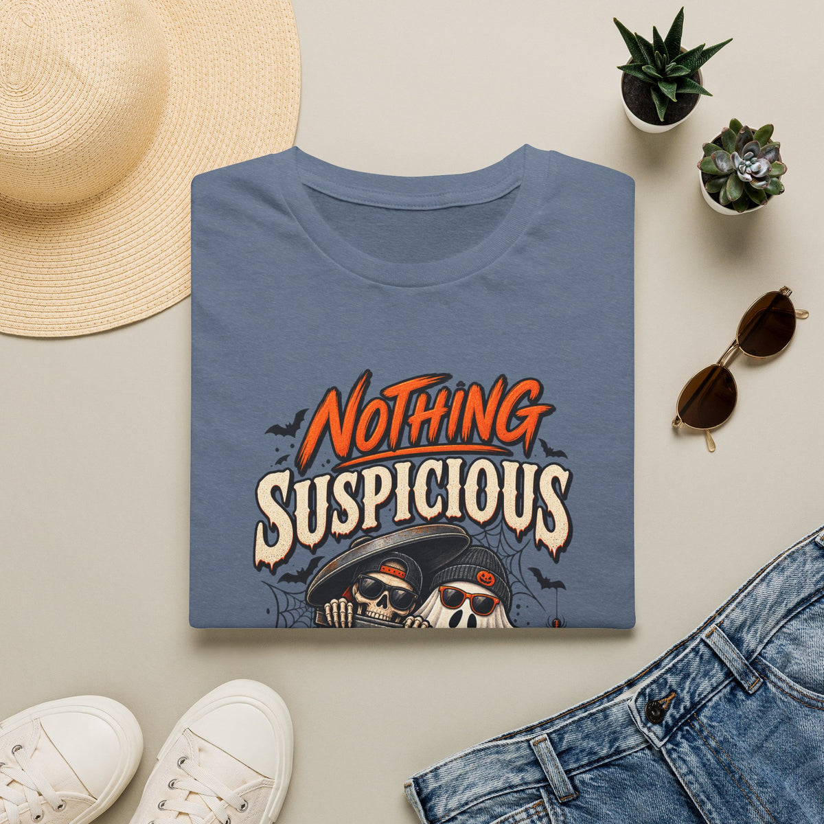 Nothing suspicious going on here, shirt, spooky season tee, funny horror, Halloween T-shirt