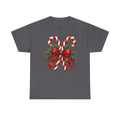Candy cane Christmas T-shirt… Classic holiday bow, and greenery tea