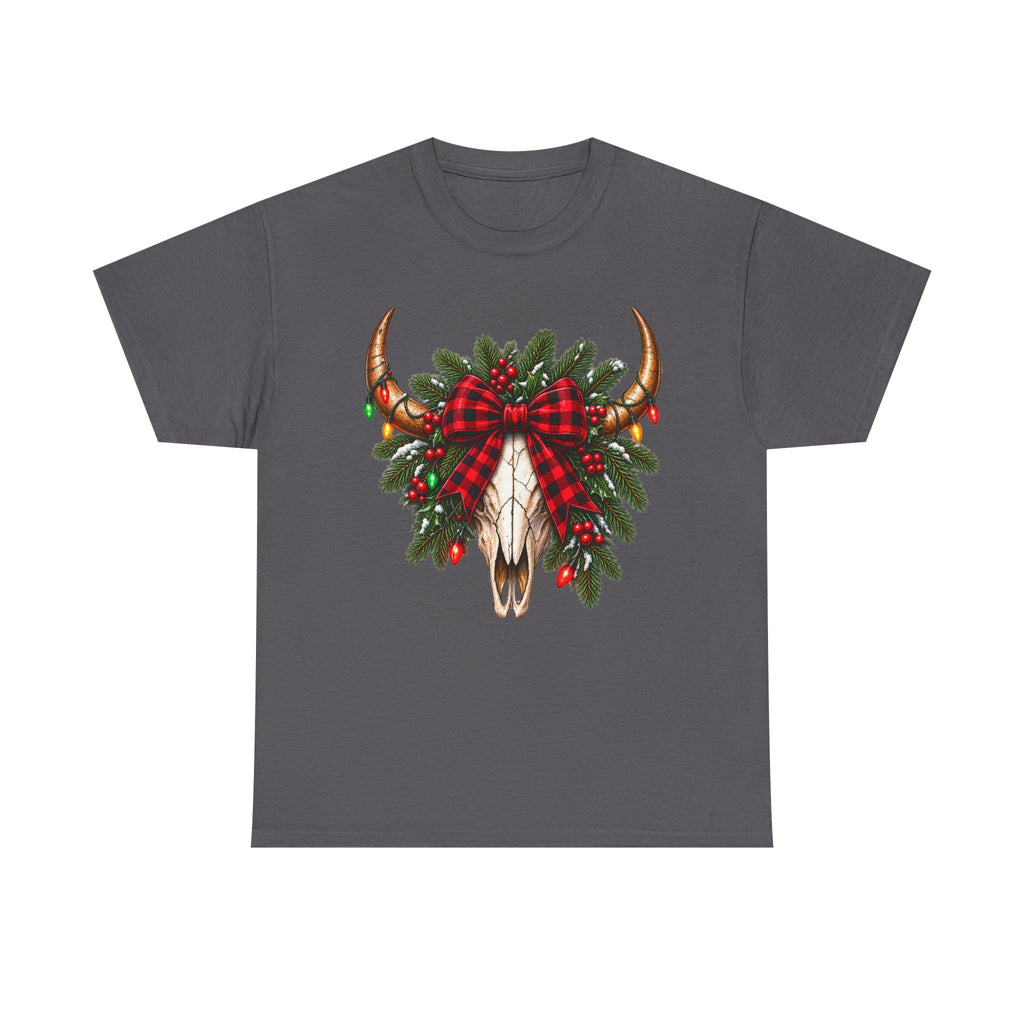 Christmas Buffalo Plaid Longhorn Tee
