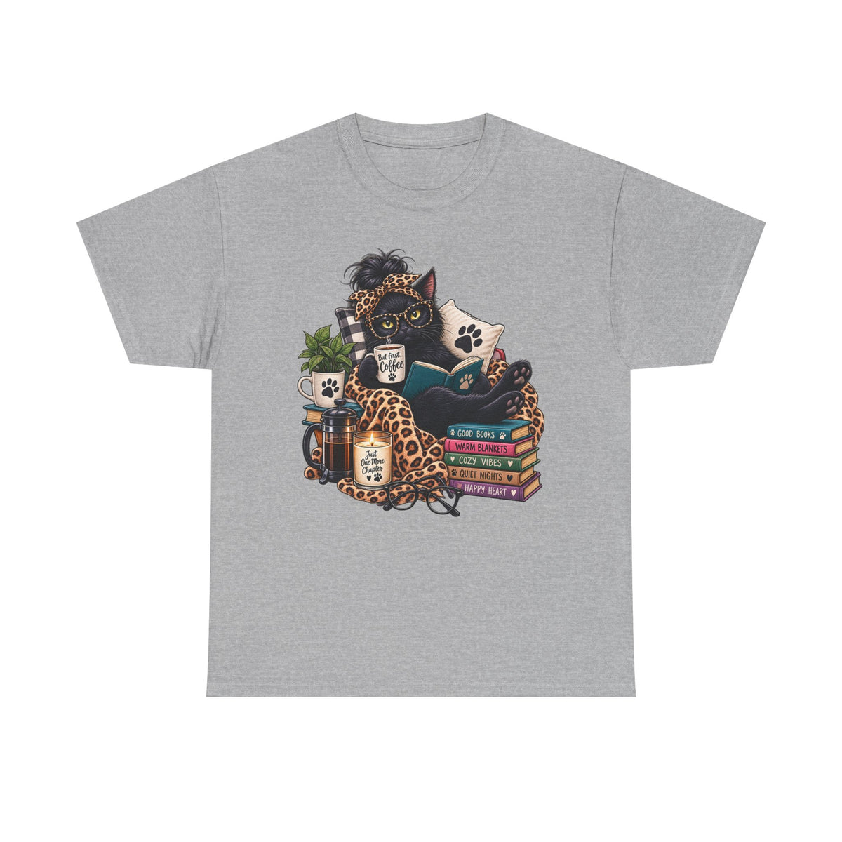 Cozy Cat Reading Tee