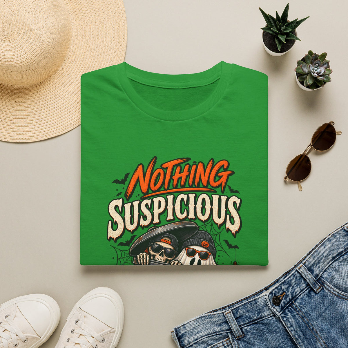 Nothing suspicious going on here, shirt, spooky season tee, funny horror, Halloween T-shirt