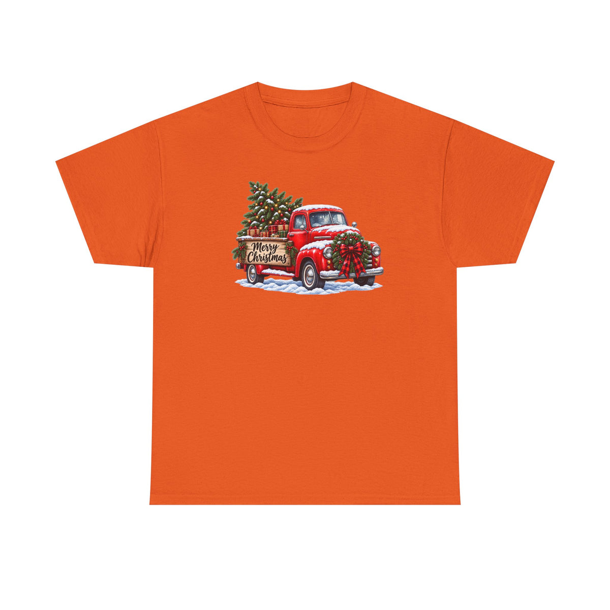 Christmas Truck T-Shirt — Red Vintage Truck with Tree & "Merry Christmas"