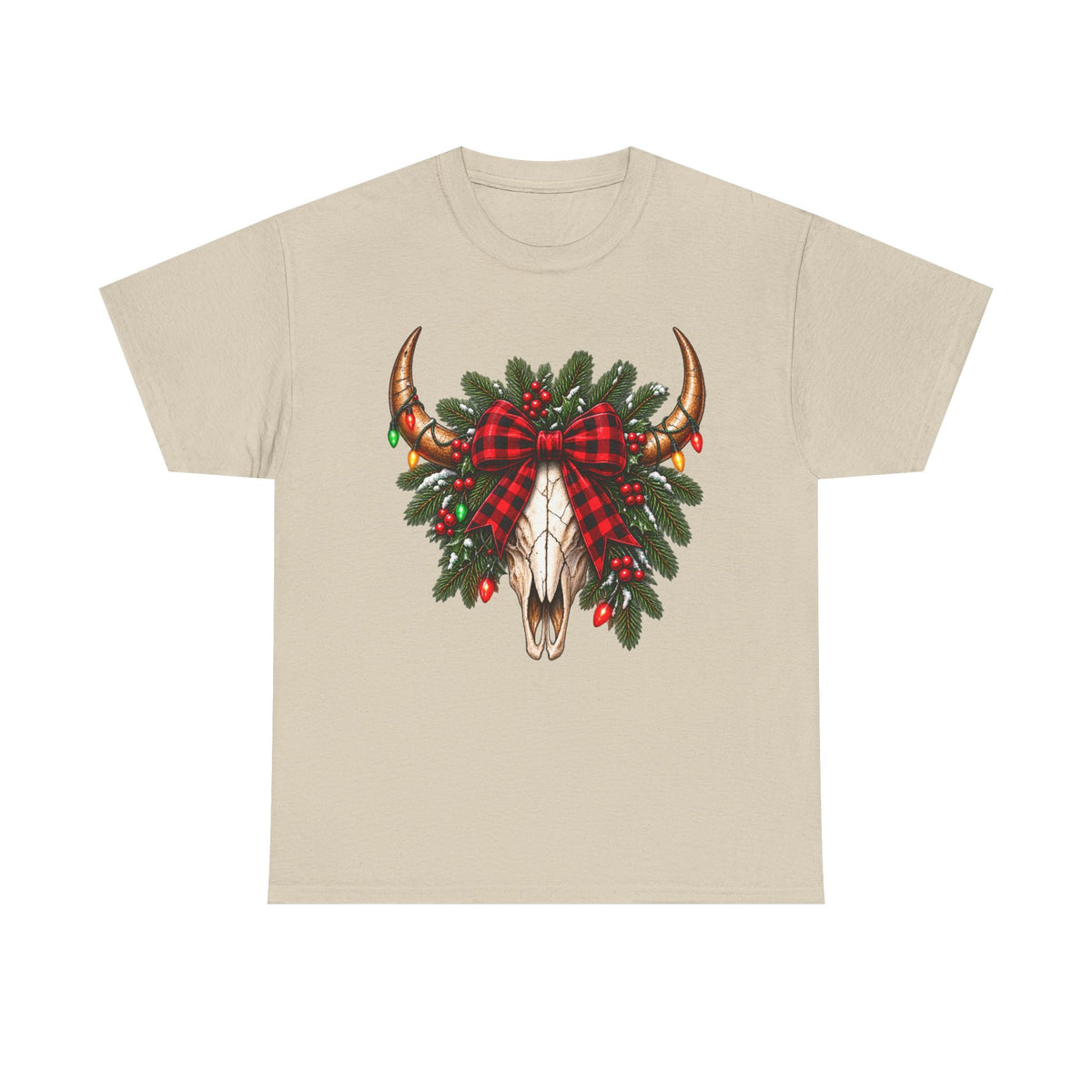 Christmas Buffalo Plaid Longhorn Tee