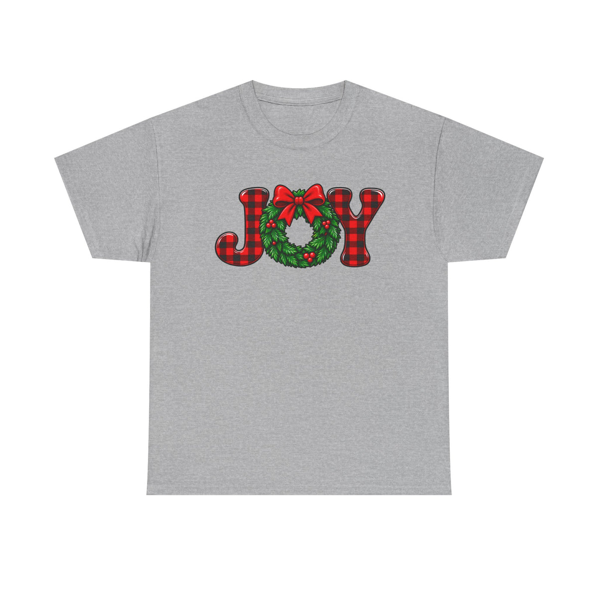 Joy Christmas wreath T-shirt… Classic festive holiday tee