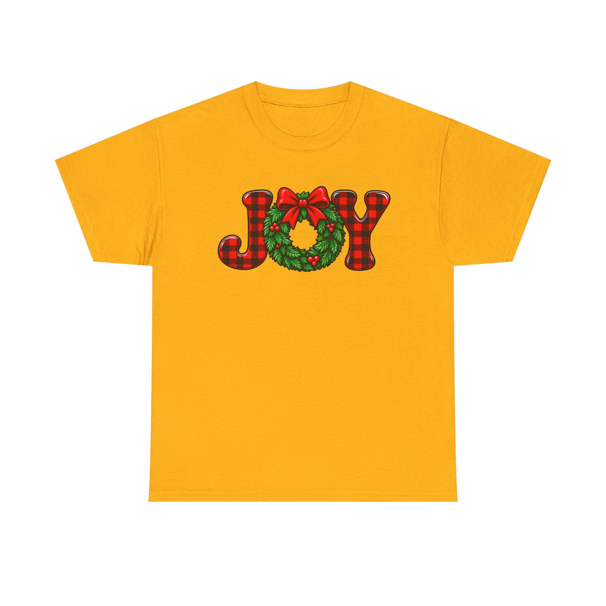 Joy Christmas wreath T-shirt… Classic festive holiday tee