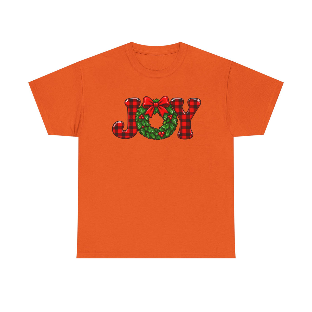 Joy Christmas wreath T-shirt… Classic festive holiday tee
