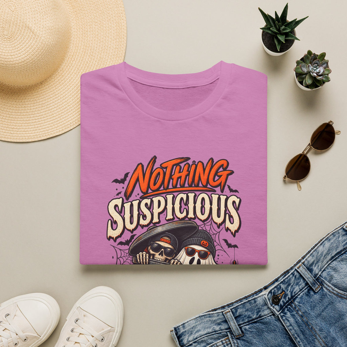 Nothing suspicious going on here, shirt, spooky season tee, funny horror, Halloween T-shirt
