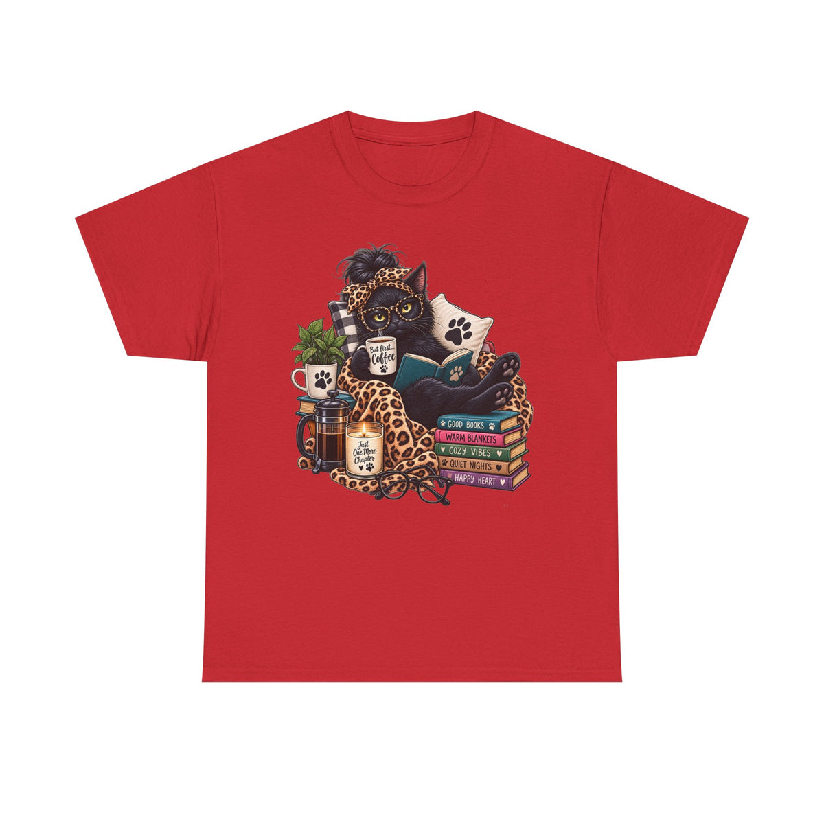 Cozy Cat Reading Tee