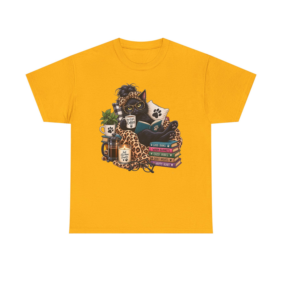 Cozy Cat Reading Tee