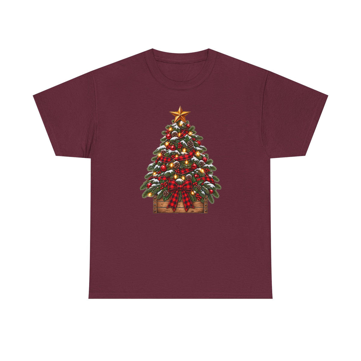 Christmas Tree Graphic Tee — Festive Ornamented Holiday T-Shirt
