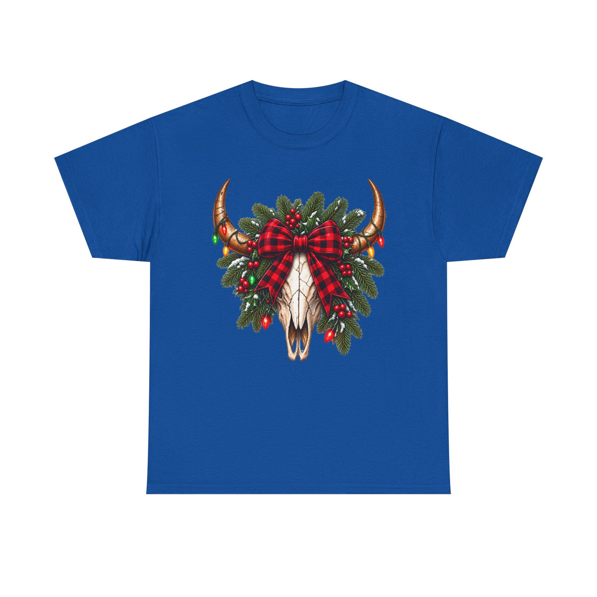 Christmas Buffalo Plaid Longhorn Tee