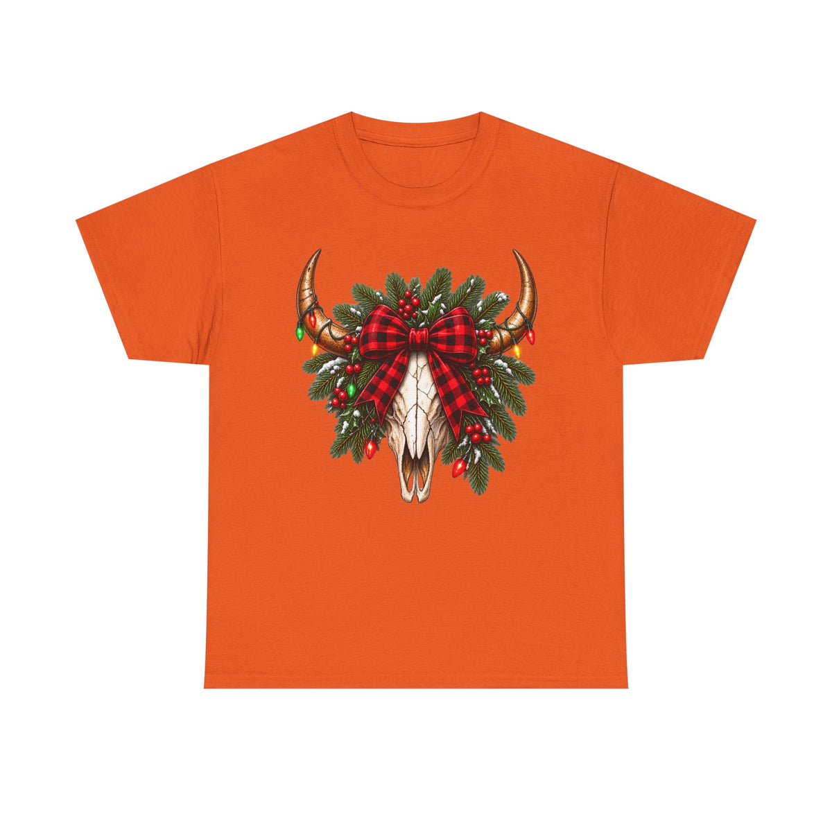 Christmas Buffalo Plaid Longhorn Tee