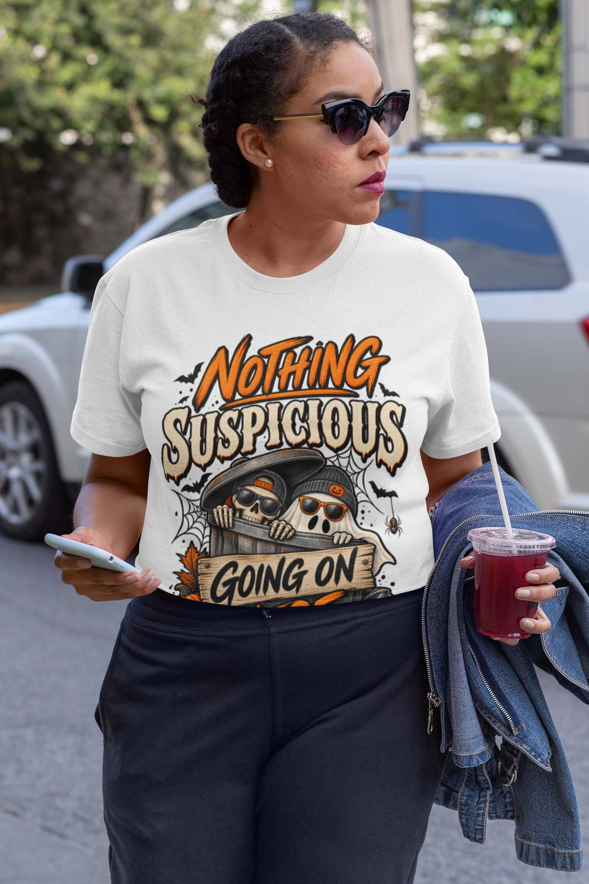 Nothing suspicious going on here, shirt, spooky season tee, funny horror, Halloween T-shirt