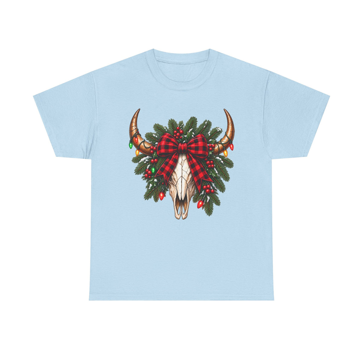 Christmas Buffalo Plaid Longhorn Tee