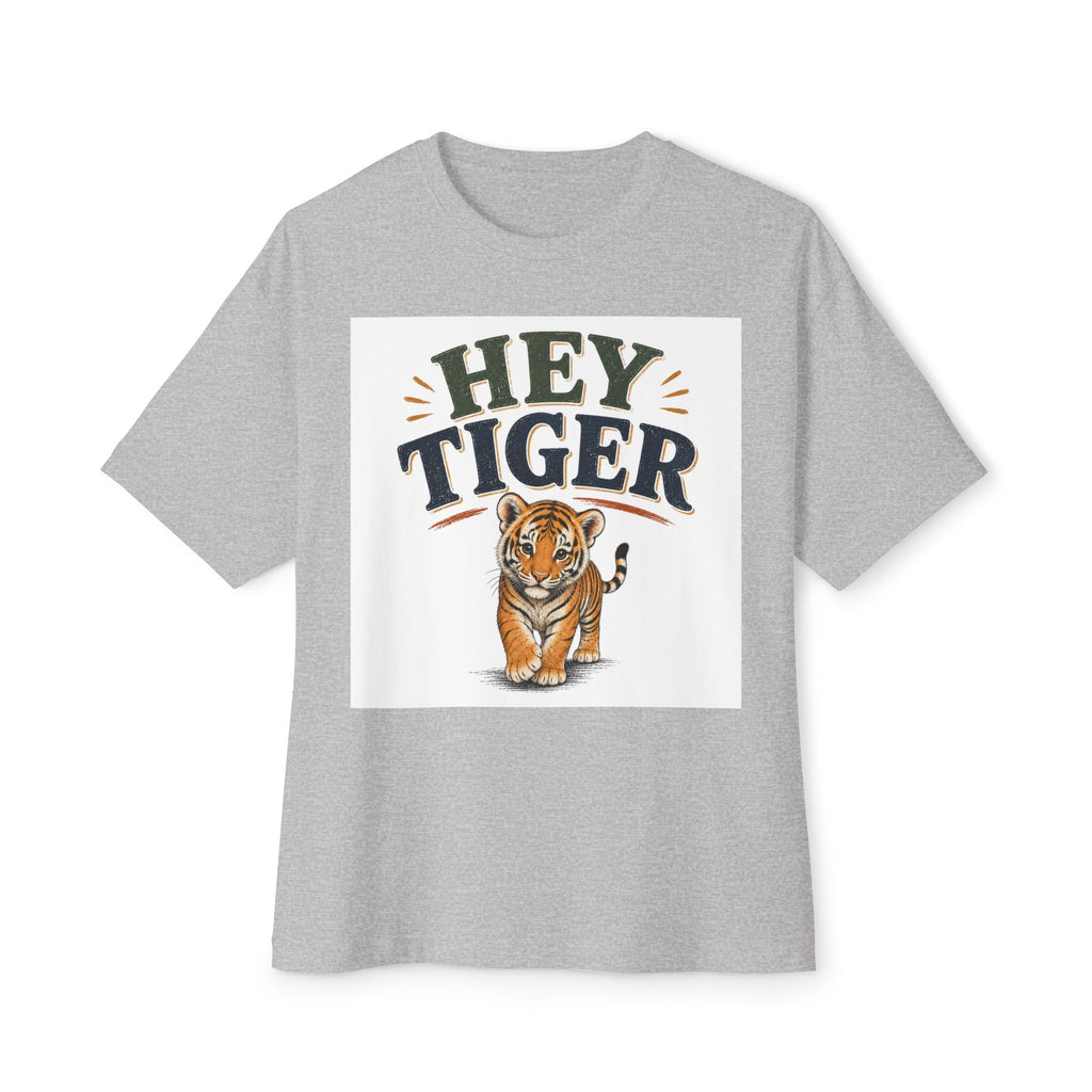 Hey Tiger Tee — Cute Tiger Graphic Oversized T‑Shirt