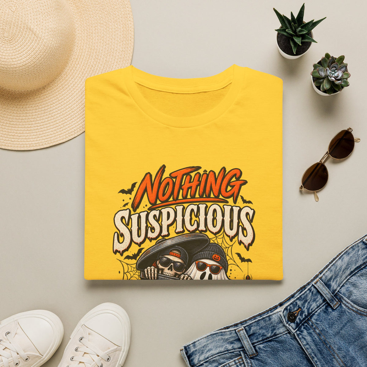 Nothing suspicious going on here, shirt, spooky season tee, funny horror, Halloween T-shirt