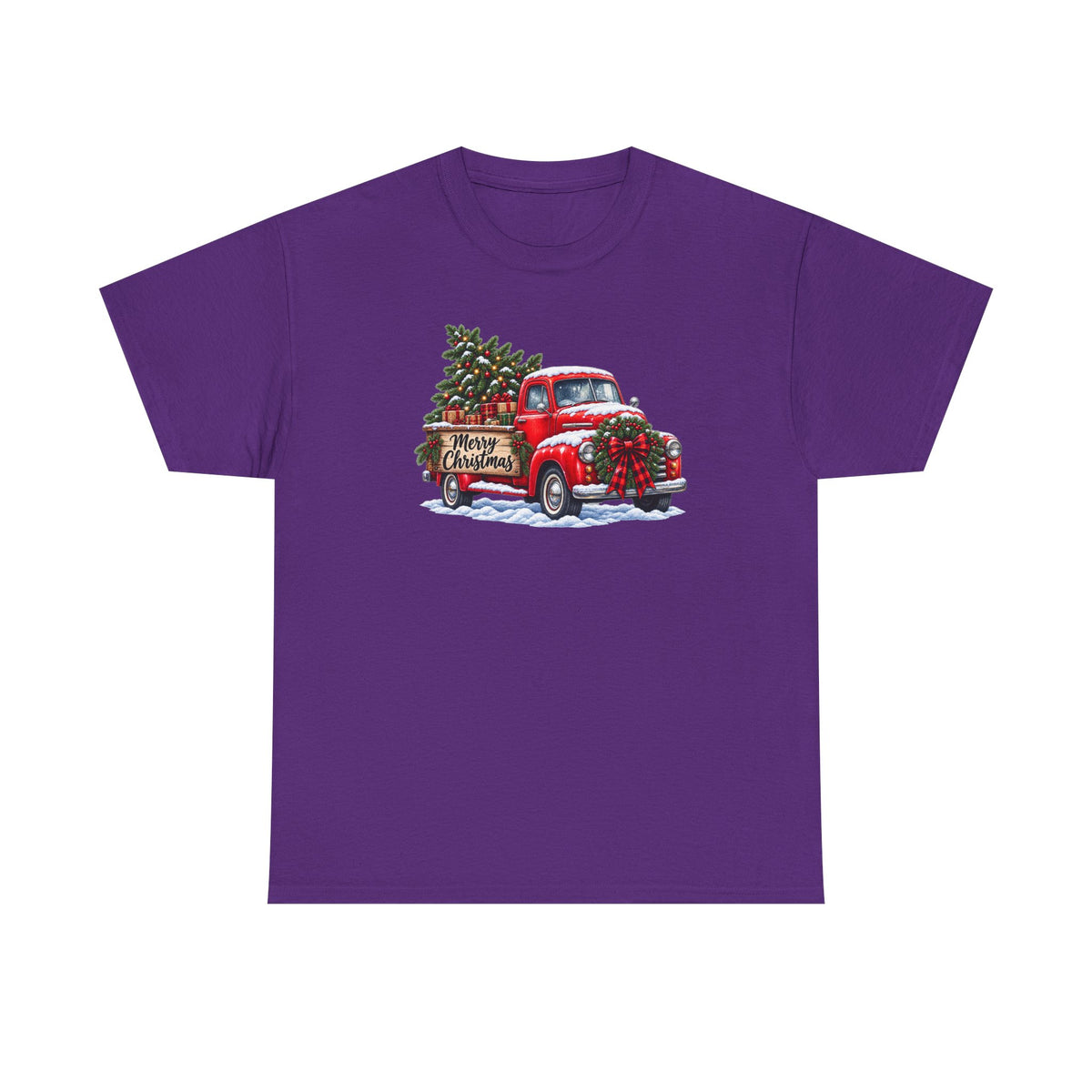 Christmas Truck T-Shirt — Red Vintage Truck with Tree & "Merry Christmas"