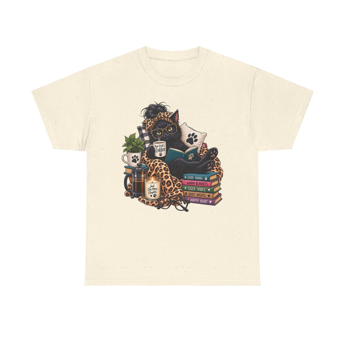 Cozy Cat Reading Tee