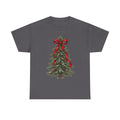 Christmas tree with red bow T-shirt… Festive holiday, graphic tee