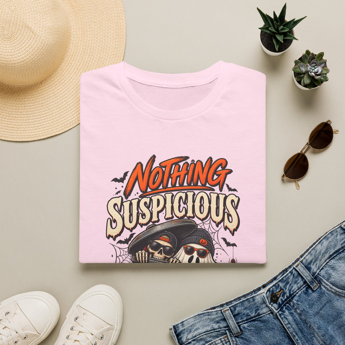 Nothing suspicious going on here, shirt, spooky season tee, funny horror, Halloween T-shirt