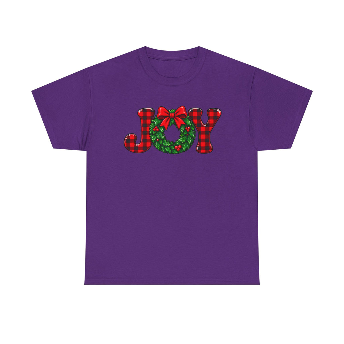 Joy Christmas wreath T-shirt… Classic festive holiday tee