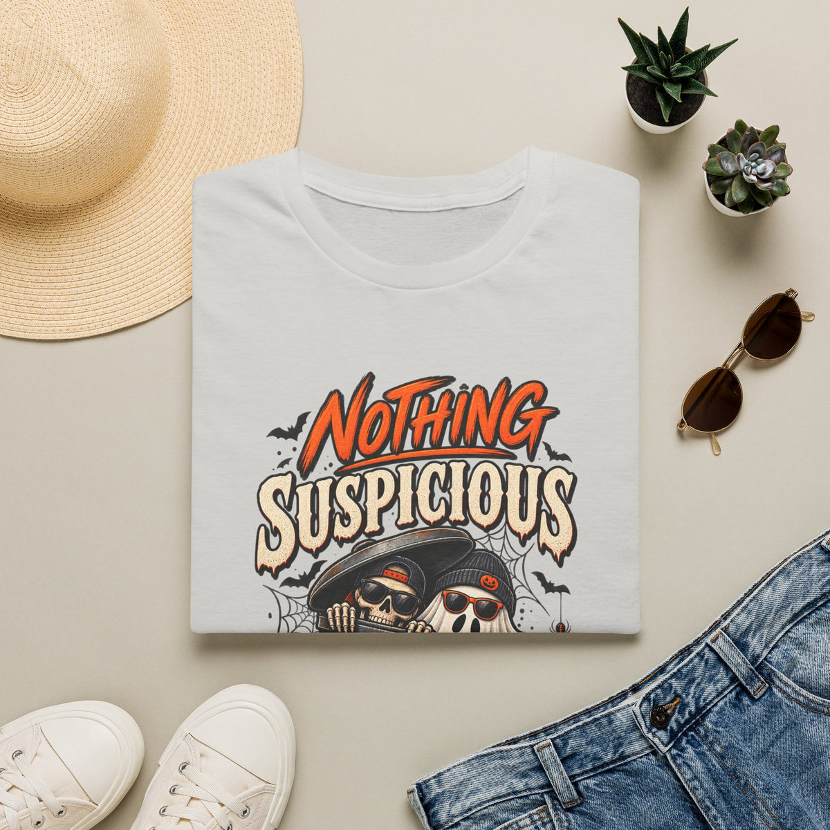 Nothing suspicious going on here, shirt, spooky season tee, funny horror, Halloween T-shirt