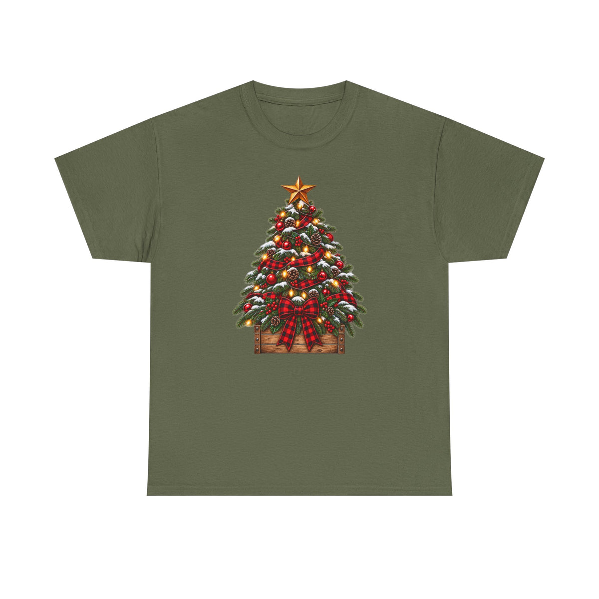 Christmas Tree Graphic Tee — Festive Ornamented Holiday T-Shirt