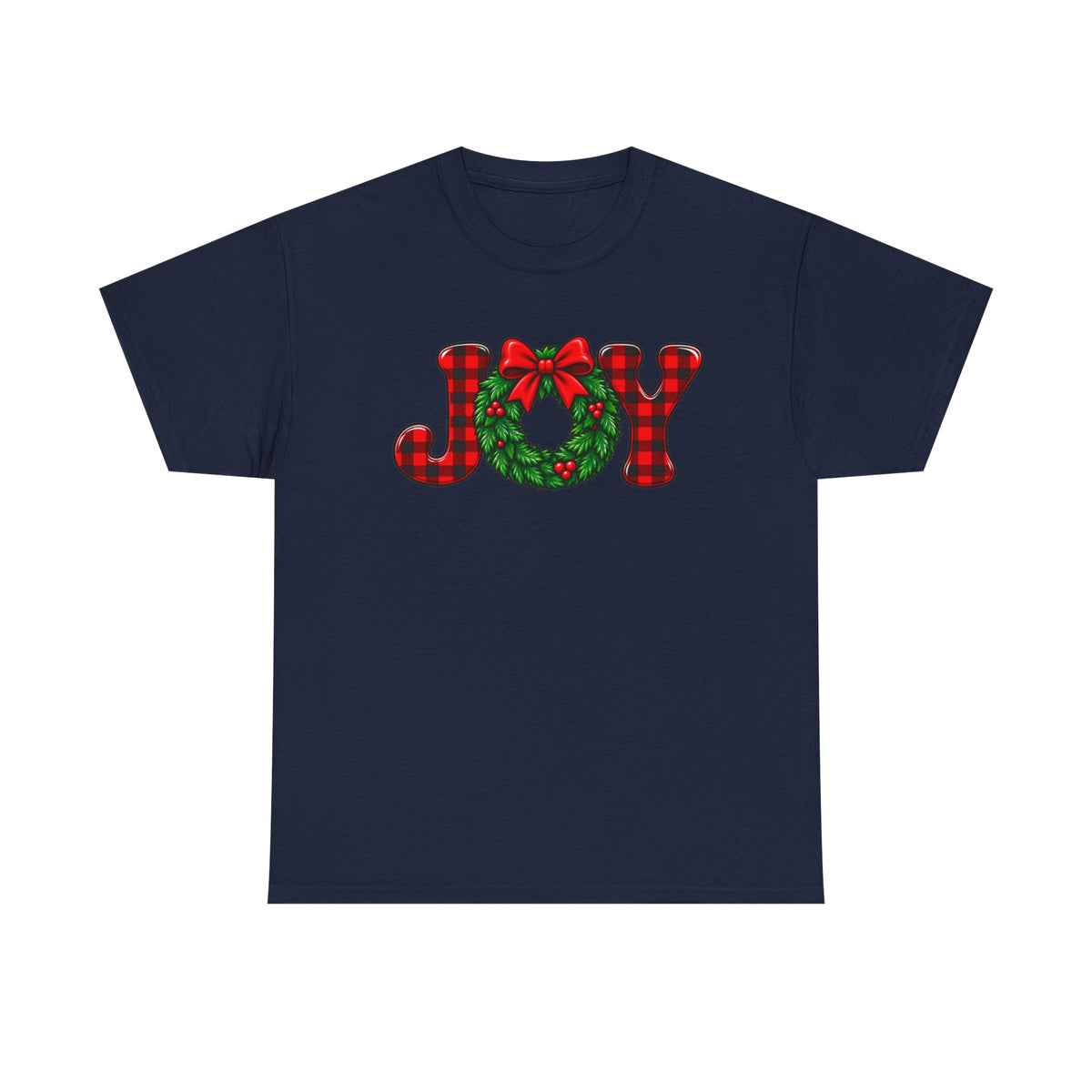 Joy Christmas wreath T-shirt… Classic festive holiday tee