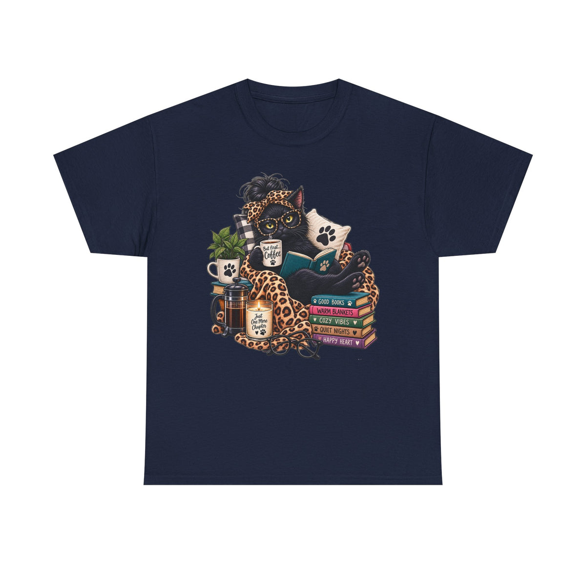 Cozy Cat Reading Tee