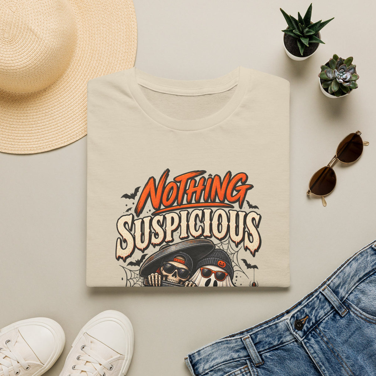 Nothing suspicious going on here, shirt, spooky season tee, funny horror, Halloween T-shirt