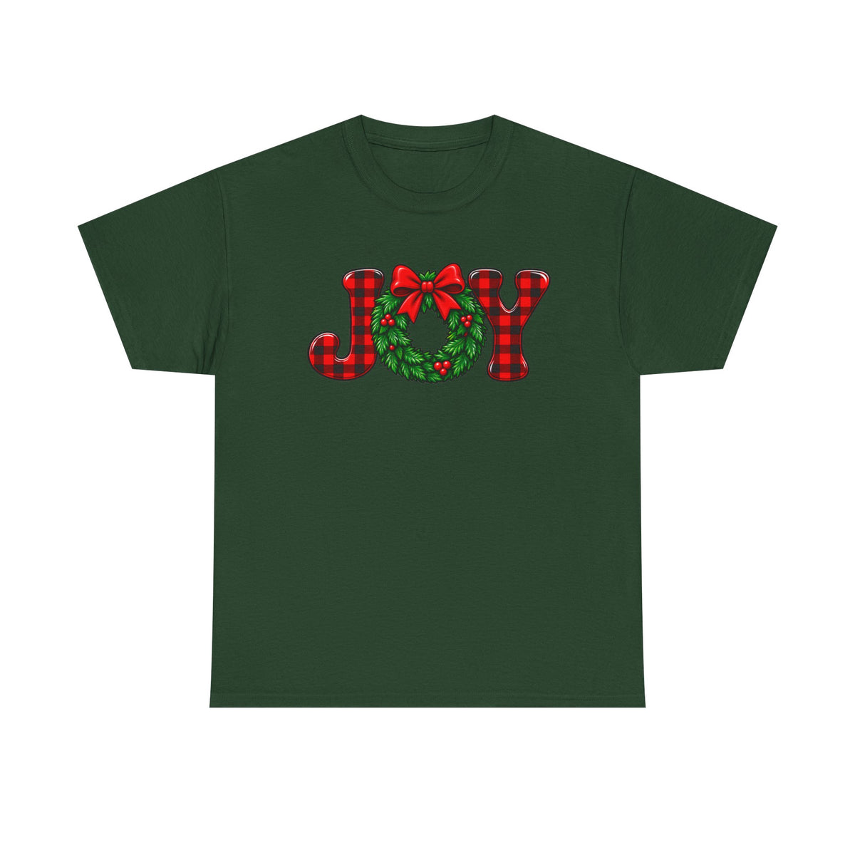 Joy Christmas wreath T-shirt… Classic festive holiday tee