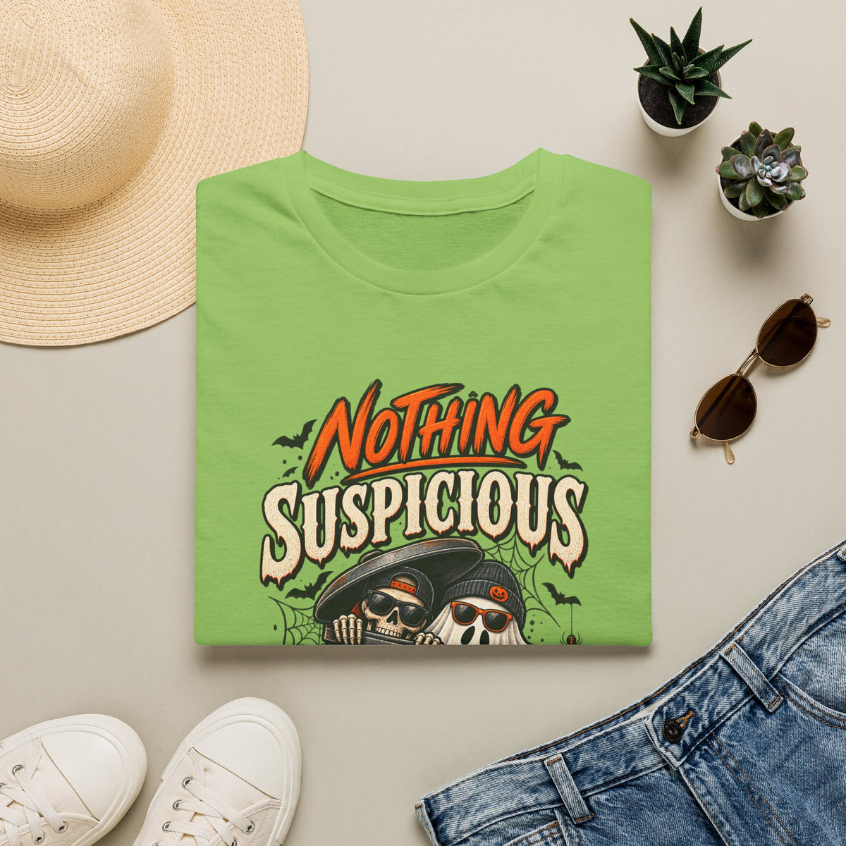 Nothing suspicious going on here, shirt, spooky season tee, funny horror, Halloween T-shirt