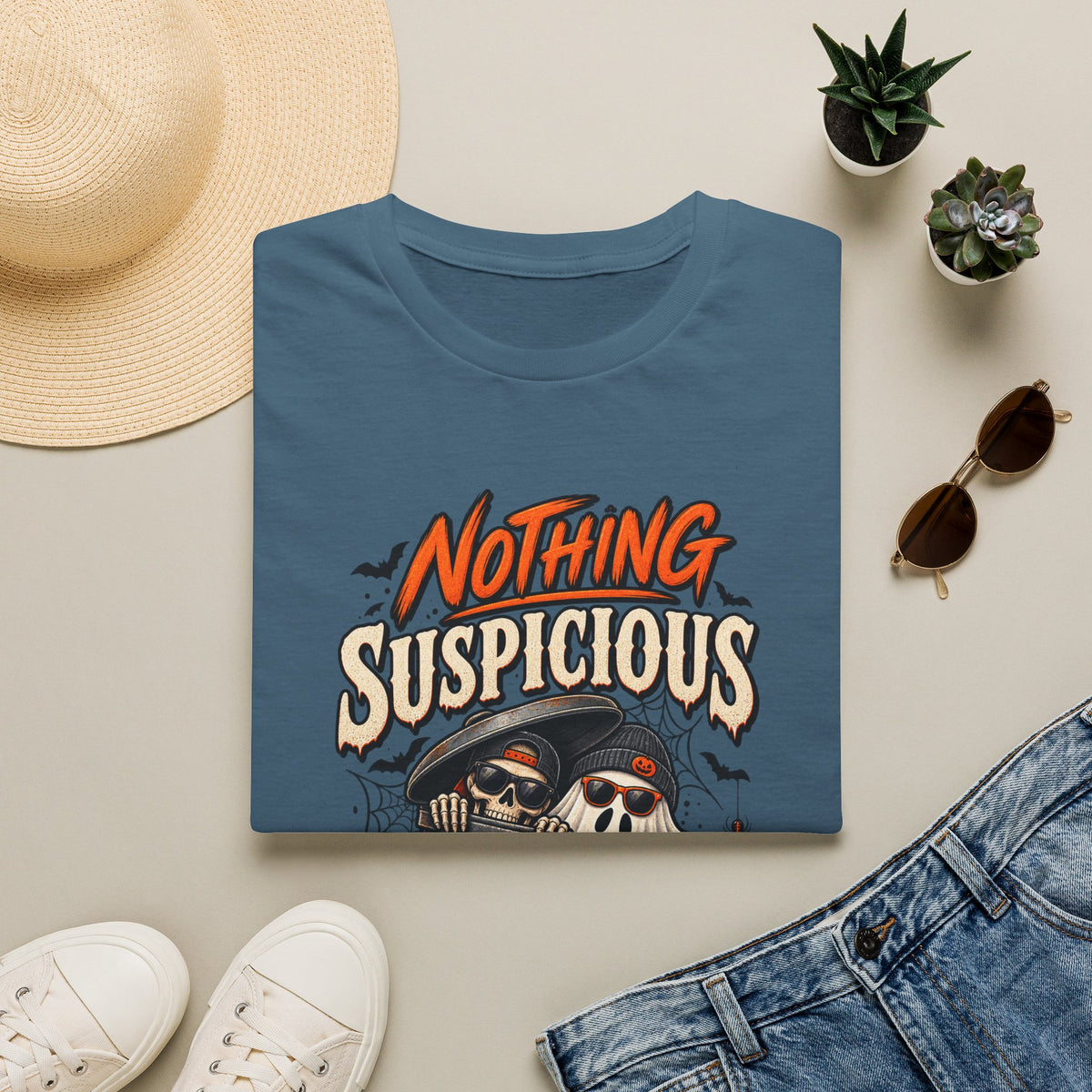 Nothing suspicious going on here, shirt, spooky season tee, funny horror, Halloween T-shirt