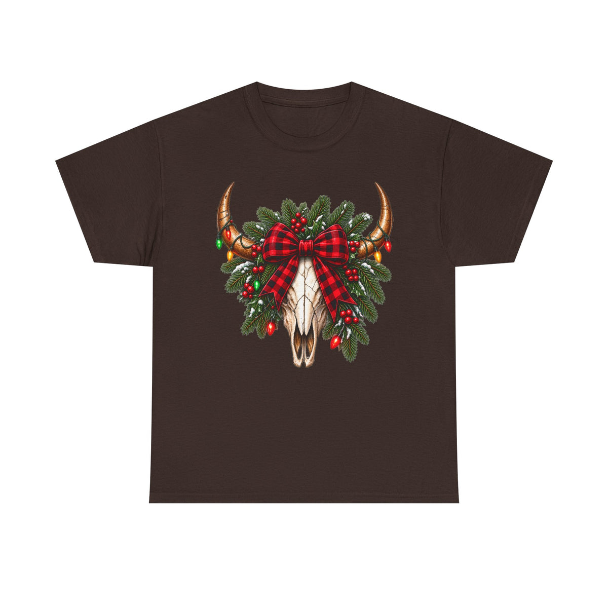 Christmas Buffalo Plaid Longhorn Tee