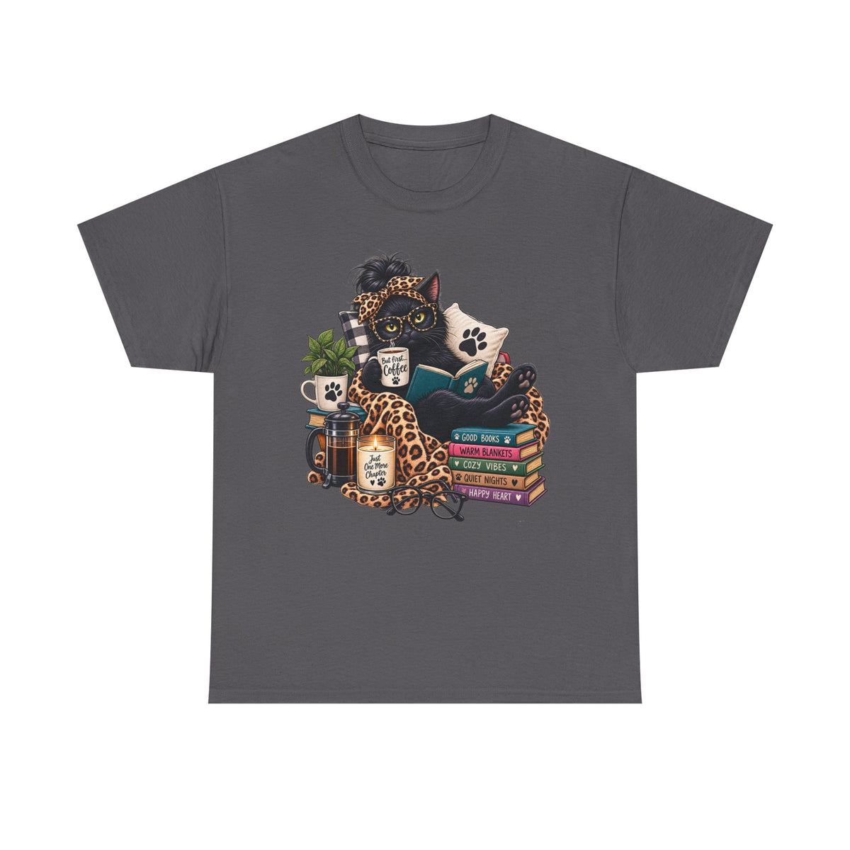 Cozy Cat Reading Tee