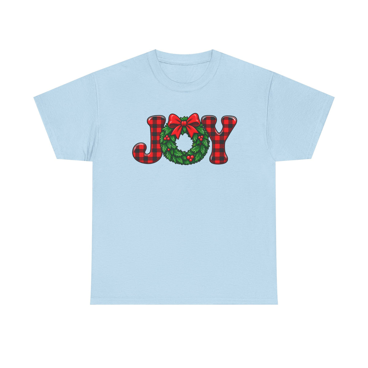 Joy Christmas wreath T-shirt… Classic festive holiday tee